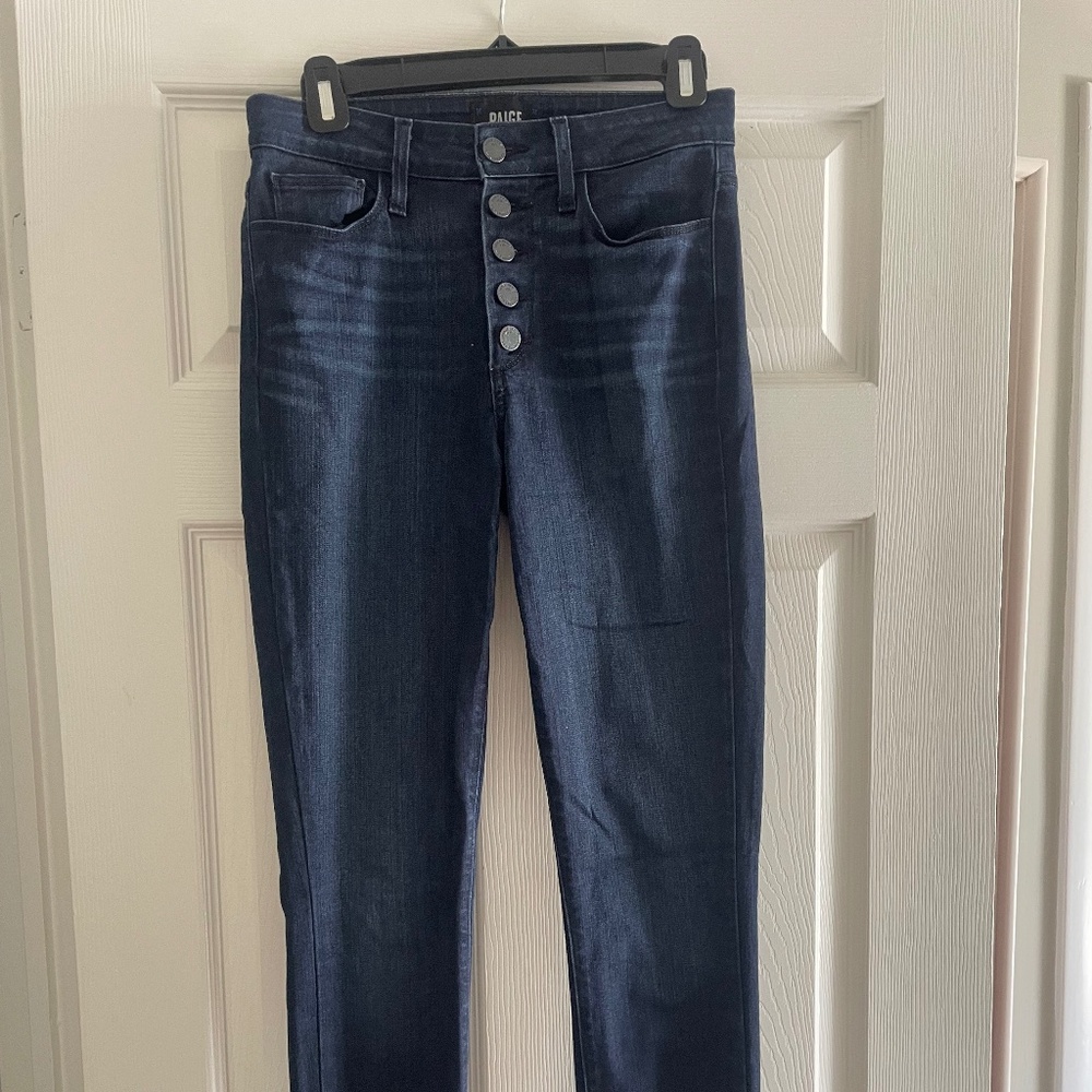 Paige Denim Hoxton ultra skinny jeans with exposed button closure